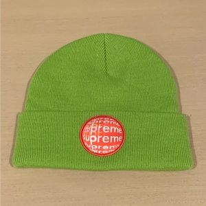NEW Supreme Lime Green knit hat with Red/White Lenticular Patch